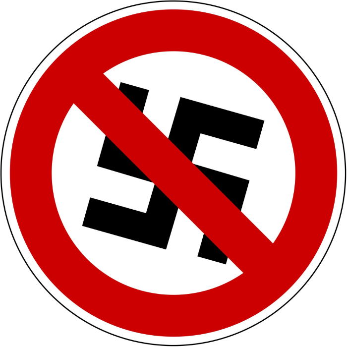 A no-swastika prohibition sign